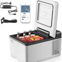 VEVOR 12V Car Refrigerator 10 QT, Portable Mini Freezer with APP Control, -4 to 68, 12/24V DC & 110-220V AC Compressor Cooler for Travel, Camping, Home, Road Trip