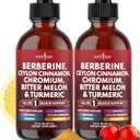 Berberine with Ceylon Cinnamon Supplement Liquid Drops + Bitter Melon Extract, Glucomannan, Gymnema, Chromium, Turmeric, Panax Ginseng, Moringa- 4 OZ