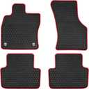 Car Floor Mats Custom Fit for Volkswagen VW Jetta 2019-2025 2026 Black Red Rubber Auto Liner Mats All Weather Protection Heavy Duty Odorless