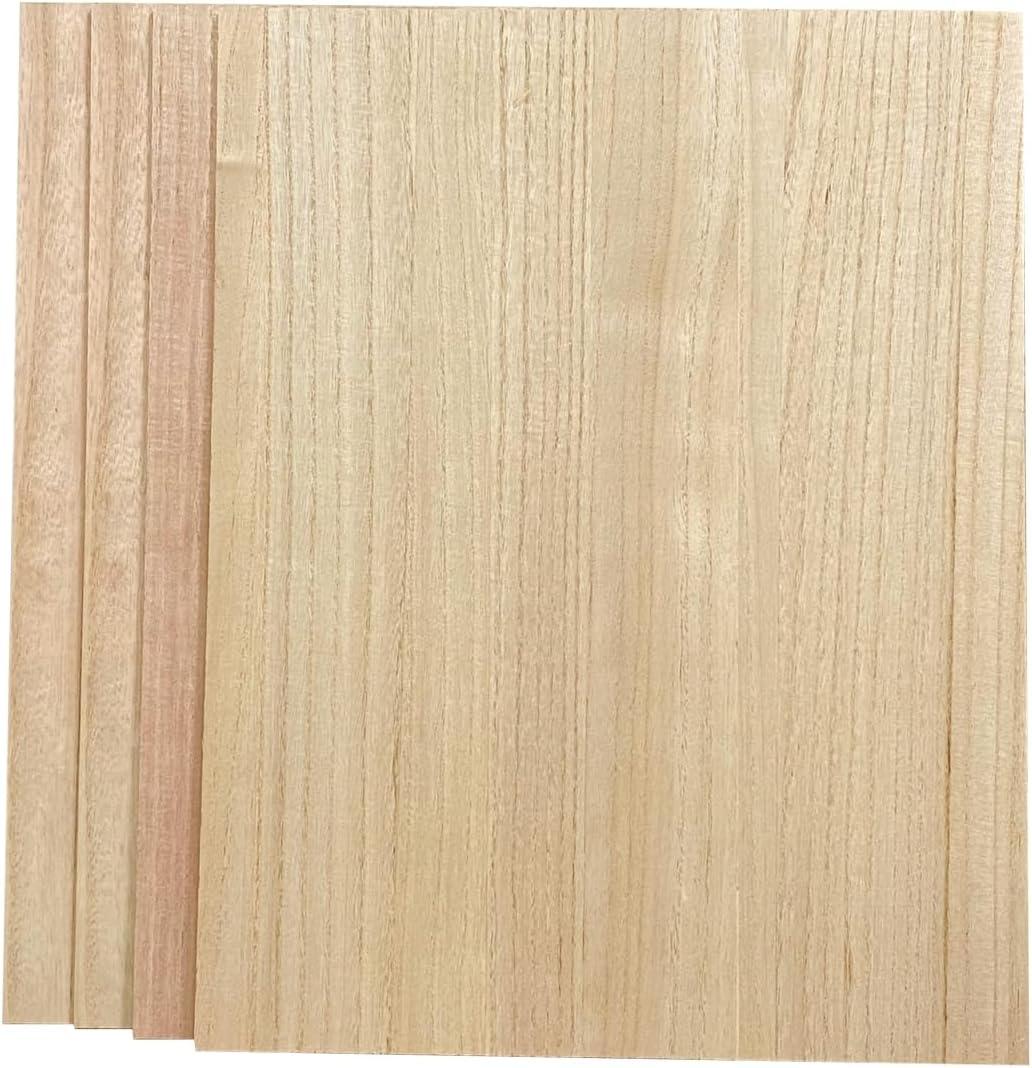 4 Pack Veneered MDF Sheets 18"x23"-1/4 Inch Thick Wood Planks MDF Wooden Boards Double-Sided for DIY Crafts