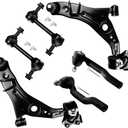 SCITOO 6pcs Front Suspension Kit Lower Control Arm And Ball Joint Outer Tie Rod End Sway Bar End Link Replacement for 2007-2014 for Ford Edge for Lincoln MKX