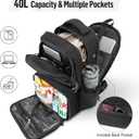 Jueachy Tactical Backpack with Lunch Box for Men: Laptop Compartment Bookbag with lunchbox for Work School Travel for Women Mens Black