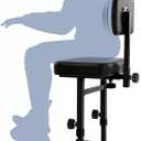 Piano Bench Adjustable Height Stool Chair with Backrest, Music Keyboard Bench Seat for Keyboard Stand with Black Padded Cushion, Comfortable Piano Seat for Musicians, Adult and Children, 26 inches x 15 inches x 15 inches