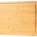Bamboo Wood Cutting Board for Kitchen, 1" Thick Butcher Block, Cheese Charcuterie Board, with Side Handles and Juice Grooves, 16x11" (Medium, Carbonized)