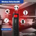 Hidden Camera Detectors, Anti-Spy Camera Finder, Wireless RF Signal Scanner, GPS Tracker Finder, Spy Device Detector for Travel, Dressing Room, Office, Hotel, Portable Privacy Protection (Black)
