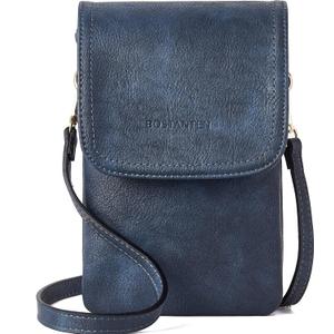 BOSTANTEN Vegan Leather Small Crossbody Bags for Women Designer Cell Phone Bag Wallet Purses Adjustable Strap (A-04-navy Blue)