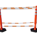 Cone Bar, 6' - 10' Adjustable White w/ Orange & White Engineer Grade Reflective Sheeting