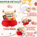 Sukkot Decorations Honeycomb Centerpieces,12pcs Sukkah Decorations Happy Sukkot Table Decoration for Jewish Holiday Festival Supplies