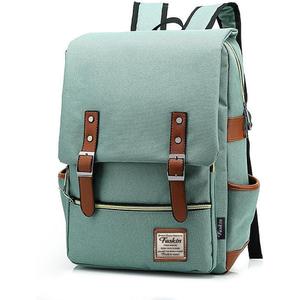 Slim Laptop Backpack for Women, Fashion Travel Rucksack College School Bookbag (Light Green)