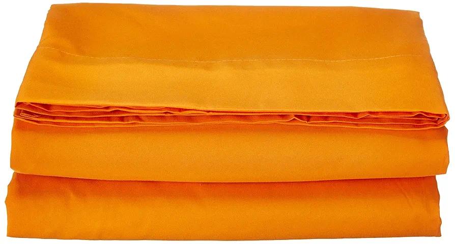 Luxury Flat Sheet on Amazon Elegant Comfort Wrinkle-Free 1500 Premier Hotel Quality 1-Piece Flat Sheet, King Size, Vibrant Orange