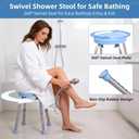 Shower Chair, 360 Rotating Shower Stool, 6-Level Adjustable Height Bath Seat, 330 lbs Weight Capacity, Anti-Slip Shower Bench for Elderly Seniors Disabled, Easy Setup Assembly Bathroom Safety Chair