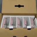 BOROHOUSE 5-Pack Borosilicate Glass Containers with Tempered Lids, 35.2oz/4.4 Cup Airtight Meal Prep Set, Microwave/Freezer Safe (Pink)