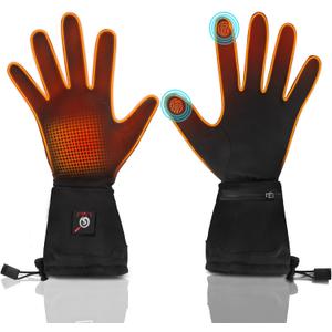 Heated Glove Liners for Women Men - Thin Rechargeable, Touchscreen Compatible, Long-Lasting Warmth for Winter Sports Indoor Outdoor Use (X-Small-Small)