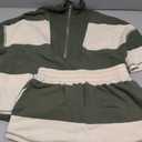 Yanekop Womens Striped Workout Set Two Piece Lounge Set Athleisure Sets (XS)