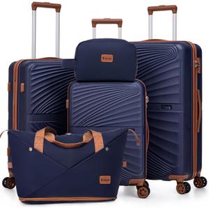 Luggage Sets 5 Piece, Suitcases with Wheels, ABS Hard Case Luggage with TSA Lock Spinner Wheels, Carry On Luggage Set (20/24/28 inch)