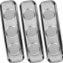 VASTOOLS Magnetic Parts Tray 3pc, for Socket Screw Nuts Bolts Metal Parts, Extra Strong Magnet, Thickened Tray, Stainless Steel
