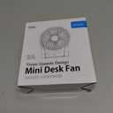 efluky 4.9-Inch Mini Desk Fan - 3 Speeds, Rechargeable Battery/USB Powered with LED Light, Quiet Portable Fan for Home, Office, Travel, Camping (Black)