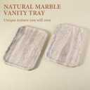 Karibiber Marble Vanity Trays, Travertine Bathroom Tray, Decorative Tray for Dresser Countertop, Grey Stone Serving Holder for Kitchen, Storage Trays for Perfume, Jewelry Candle Organizer