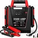 Jump Starter with Air Compressor,2500A Car Battery Jumper Starter 150 PSI Tire Inflator,6 in 1 Auto Lead-Acid Battery Booster Jump Starter for Up to 10.0L Gas or 8.0L Diesel with LED Light