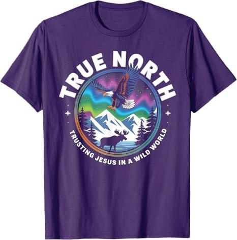 VBS 2025 True North Trusting Jesus Christian Summer T-Shirt Female Large Purple