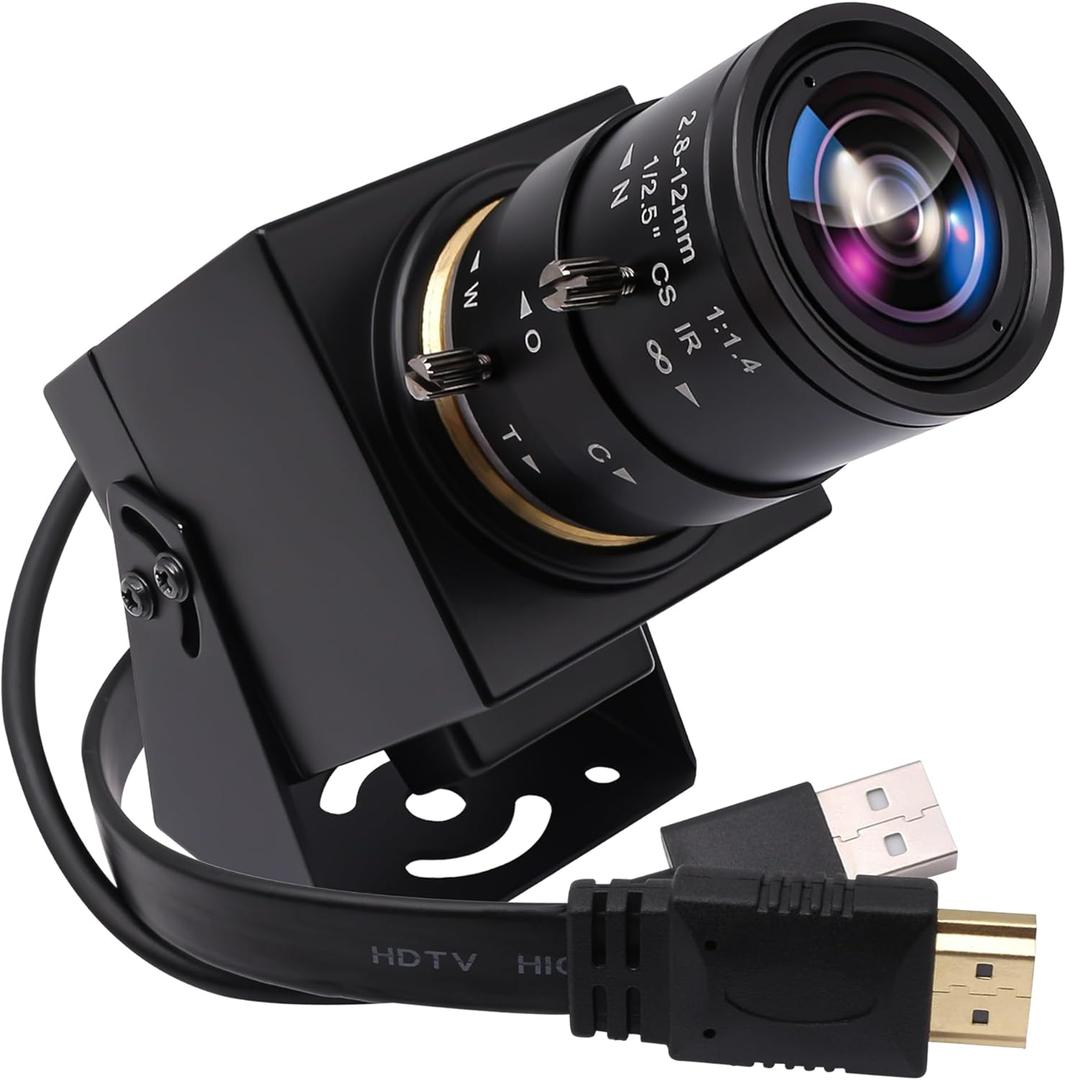 SVPRO 4K Webcam - HDMI/USB Dual Interface, Manual Zoom, 2.8-12 Mm CS Mount Lens for Close-Up, CMOS IMX415 Industrial Camera for Machine Vision