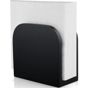 ALELION Black Napkin Holder for Table - Wood Upright Napkin Holders for Kitchen - Wooden Coutertop Napkin Dispenser for Dining Room Table Restaurant Picnic Party