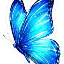 Light Blue Butterfly Sticker 5 Inch, Butterfly Car Decals, Waterproof Vinyl Decals for Car, Laptops, Windows Etc