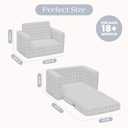 Delta Children Checkered Cozee Flip-Out Kids Chair, Snuggly Sherpa-Like Foam Convertible Armchair for Boys and Girls, Machine Washable Cover, Soft Comfy Toddler Seating for Playroom/Bedroom, Grey