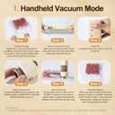 2 IN 1 Vacuum Sealer with 40 Bags, Full Automatic Handheld and Countertop Sealer for Dry and Moist Food, Built-in Magnetic Base&Cutter, for Sous Vide and Mason Jars, Viewing Tank, Compact, Beige