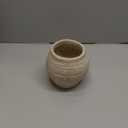 Briful Rustic Vintage Ceramic Pottery Vase, 5.1'' Farmhouse Table Decor with Distressed Texture, Wide Mouth Decorative Jar Vases for Home Decor, Shelf & Entryway, Cream White