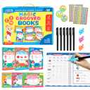 Magic Grooved Writing Practice for Kids Ages 38, Reusable Handwriting Workbooks with Deep Tracing Grooves  Letters, Numbers, Math & Drawing  Disappearing Ink Pens & Grips  Great Gifts for Kids