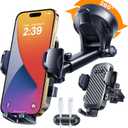 2026 Ultimate BestTrue Military-Grade & Safety CertCar Phone Holder HTUUpgraded 360 Rotation & 100+LBS Strongest Suction5-in-1 Truck Windshield Dashboard Vent Mount Stand for iPhone Android, Black