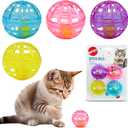 SPOT Lattice Balls Cat Toys - Durable, Fun Balls with Bells Perfect for Swatting and Batting, Colorful Toys to Entertain Indoor Cats and Kittens, - 1.5 inch, 4 pcs