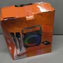 Karaoke Machine, Portable Bluetooth Speaker with 2 Wireless Microphones for Adults & Kids with Lights, Karaoke Microphone with PA System Supports USB/TF/REC/FM/AUX for Home Party Home System Packages (Black)