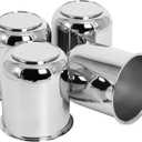 Podoy Push Through Center Caps 3.19" for Trailer Truck RV Wheel Rims 4 Closed-End Chrome Plated Silver Carbon Steel 3.19-Inch Center Bore Push Thru Wheel Center Caps