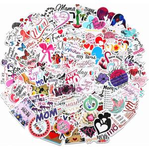 100 Pieces Mother's Day Stickers Thank You Mom Water Bottle Stickers Happy Mother's Day Stickers for Laptop Water Bottle Gifts Cards Envelopes Scrapbooking