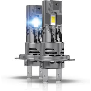 Katana Upgraded H7 Light Bulbs, 18000LM 6500K White Mini Size with Cooling Fan, Canbus Ready Fog Light, Pack of 2