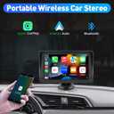 Portable Car Stereo Wireless Apple CarPlay Android Auto, 7 Inch Touchscreen Car Radio Multimedia Player Support Bluetooth Hand Free Calling Online GPS FM Audio Mirror Link