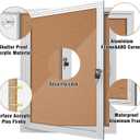 Mifuro 26"x20" Enclosed Bulletin Board, Outdoor Lockable Weather-Resistant Aluminum Cork Noticeboard for School & Office, Silver Frame w/Cork