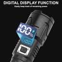 Flashlight Rechargeable USB-C, Flashlights High Lumens3 Light Modes, Digital Battery Display Tactical Flashlight, P65 Waterproof LED Flash Light for Camping, Hiking, Emergencies (H06)