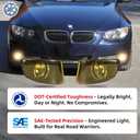SAE J583 Fog Lights for 2007-2013 BMW E92/E93 3 Series Coupe & Convertible - Direct Fit 328i/328xi/335i/335is/335xi with Sport Bumpers (Yellow)