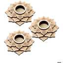 Framendino, 3 Pack Wood Crystal Ball Stands Flower Mini Mandala Sphere Display Stand Lotus Wooden Holders for 30-150mm (Style C)
