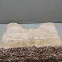 OLANLY Luxury Toilet Rugs U-Shaped 24x20, Extra Soft and Absorbent Microfiber Bathroom Rugs, Non-Slip Plush Shaggy Bath Mat, Machine Wash Dry, Contour Bathroom Mats for Toilet Base, Brown