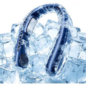 Neck Fan, 1s Fast Cooling Neck Cooler with Dual Ceramic Plates, 8H Long Runtime, 180° Adjustable Lightweight Bladeless Portable Personal Fan, Quiet Cooling for Outdoor（Dark Blue）