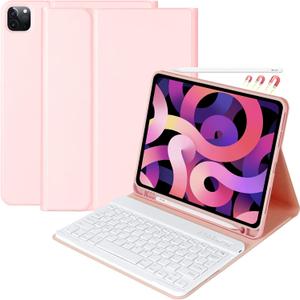 Keyboard Case for iPad Air 11 inch (M3 2025 / M2 2024) & iPad Pro 11 inch (4th/3rd/2nd/1st) Gen - Magnetic Detachable Bluetooth Keyboard with Pencil Holder for 10.9" iPad Air 4th/5th Gen (Pink)