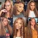 Deep Wave Bundles Human Hair 26 Inch Color 27/30 Honey Blonde Brown Highlight Single Bundle Brazilian Virgin Human Hair Bundles Deep Wave 100g Per 1 Bundle Virgin Hair Extensions For Black Woman