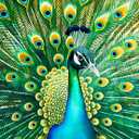 Cross & Glory - Emerald Peacock - 1000 Piece Jigsaw Puzzle for Adults | Colorful Animal Artwork | 20 x 27 Inches | Satin Finish
