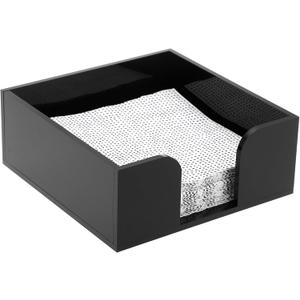 Sumnacon Square Acrylic Napkin Holder - Stylish Black Cocktail Napkin Holder for Table Countertop Kitchen, Decorative Black Napkin Dispenser for Picnic Wedding Party Restaurant Office Hotel