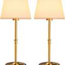 EppieBasic Cordless Table Lamp Rechargeable: Fast Charging & Long Lasting - 2700K Warm Light Vintage Gold Lamps for Women Housewife - Dinning Living Room Bedroom - 2 Pack