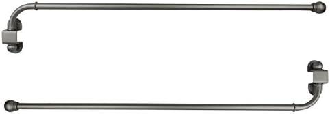 Urbanest 1/2” Adjustable Wall Mounted Swing Arm Rods, 24"-38", Pewter